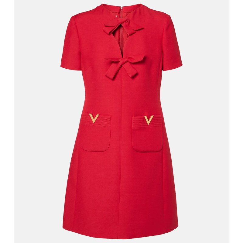 Valentino Crepe Couture bow-detail minidress