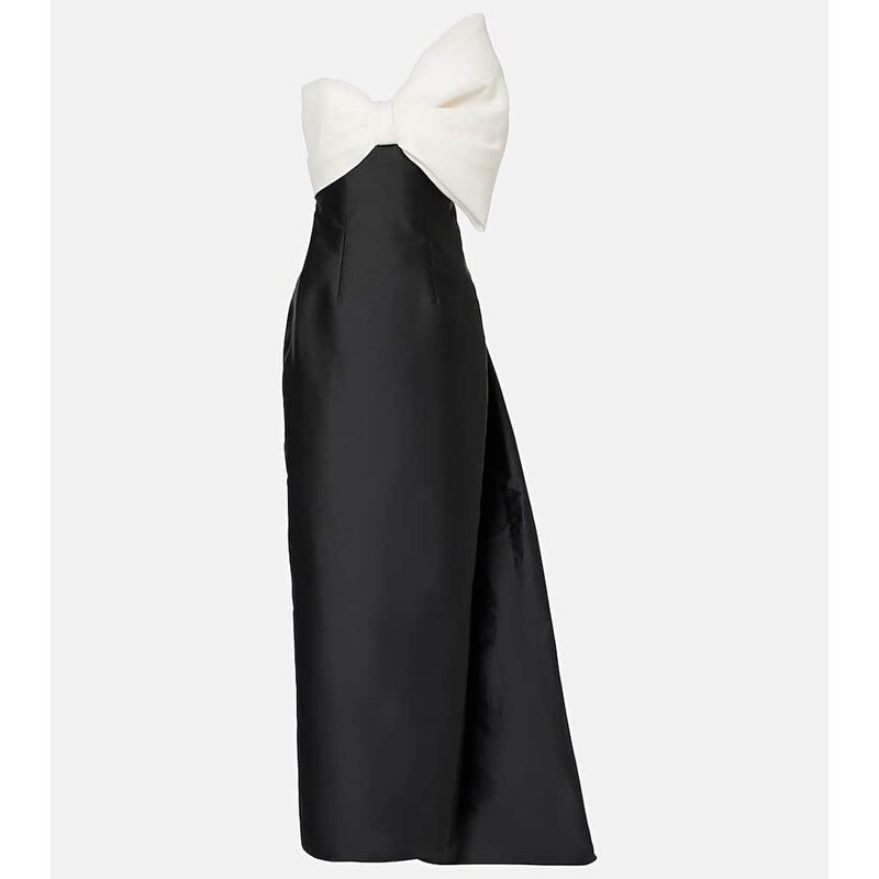 Monique Lhuillier Bow-detail asymmetric draped gown