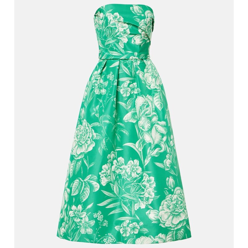 Monique Lhuillier Strapless silk gown