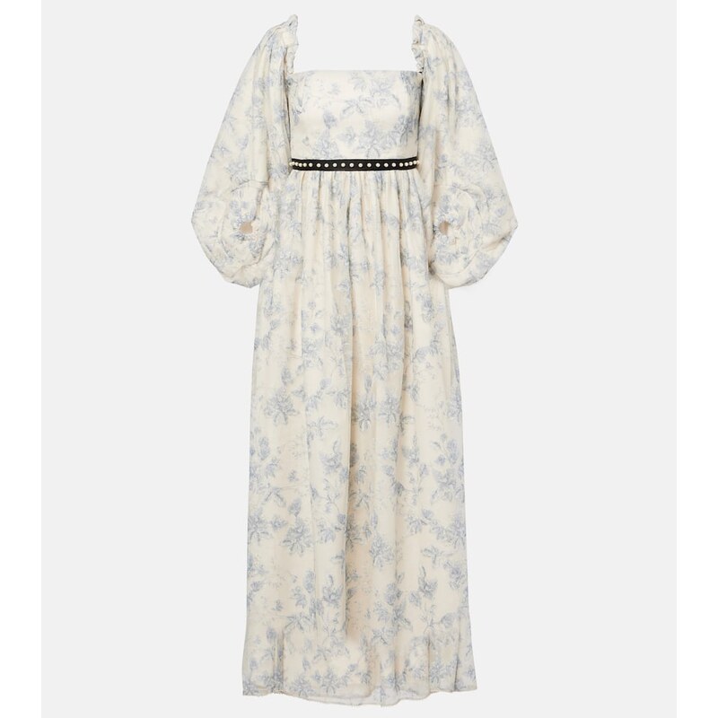 Agua by Agua Bendita Alheli balloon-sleeve floral maxi dress