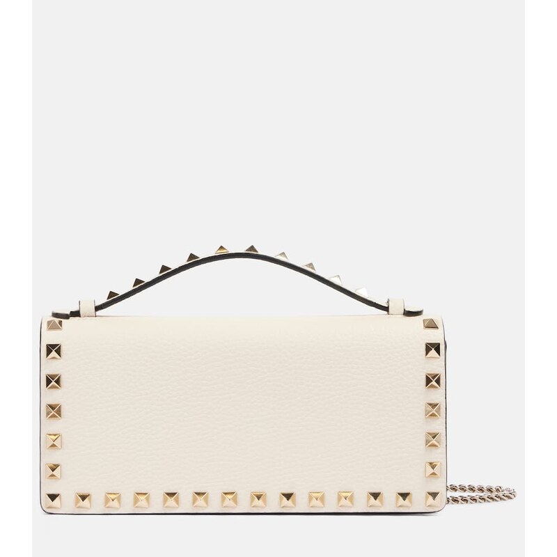 Valentino Garavani Rockstud leather wallet on chain