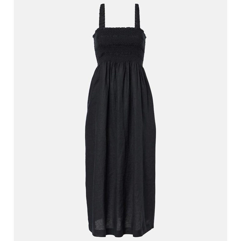 Heidi Klein La Bocana shirred linen midi dress