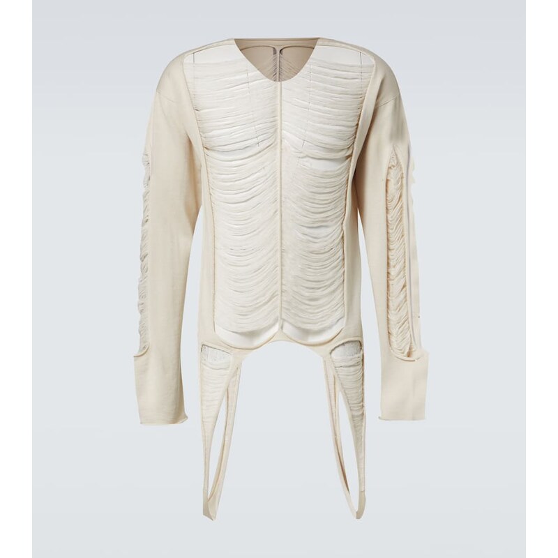 Pánské tričko Rick Owens z pravého vlněná, barva Dinge