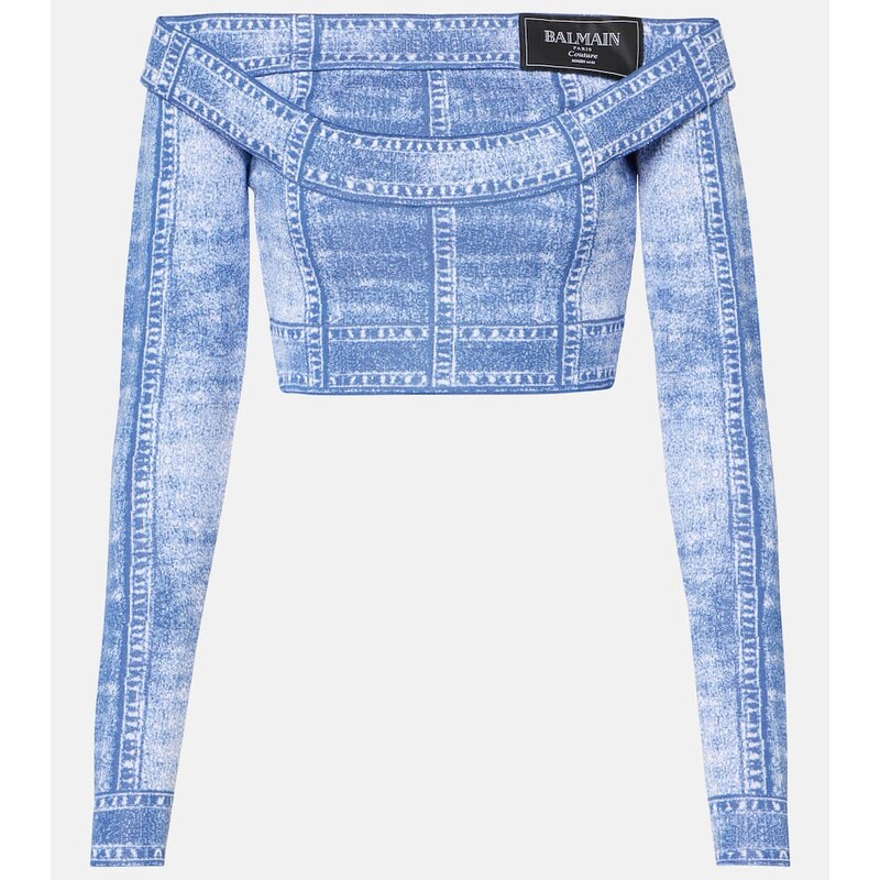 Balmain Trompe loeil crop top