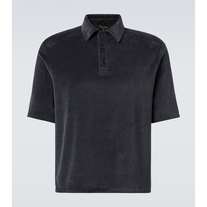 Loro Piana Murano cotton and silk velour polo shirt