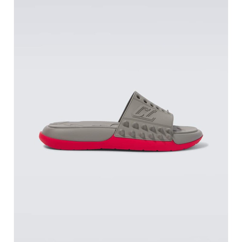Christian Louboutin Take It Easy perforated spiked slides