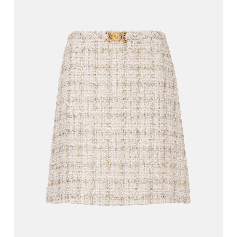 Versace Embellished tweed miniskirt
