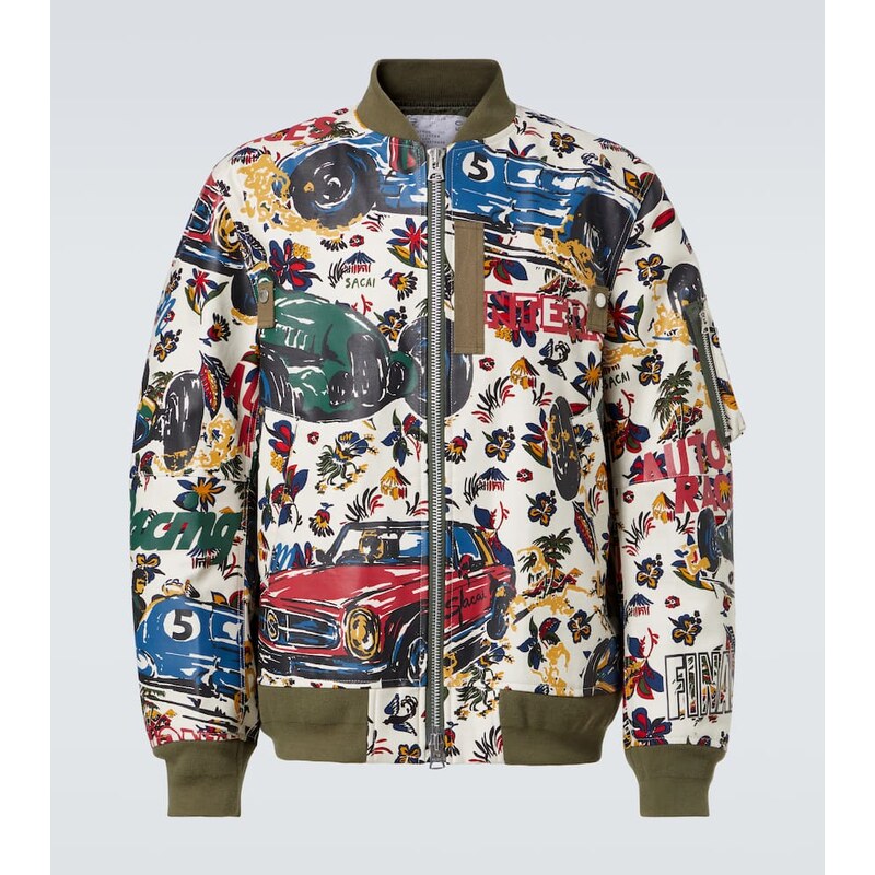 Pánský bomber z kotonu Sacai v barvě ivory
