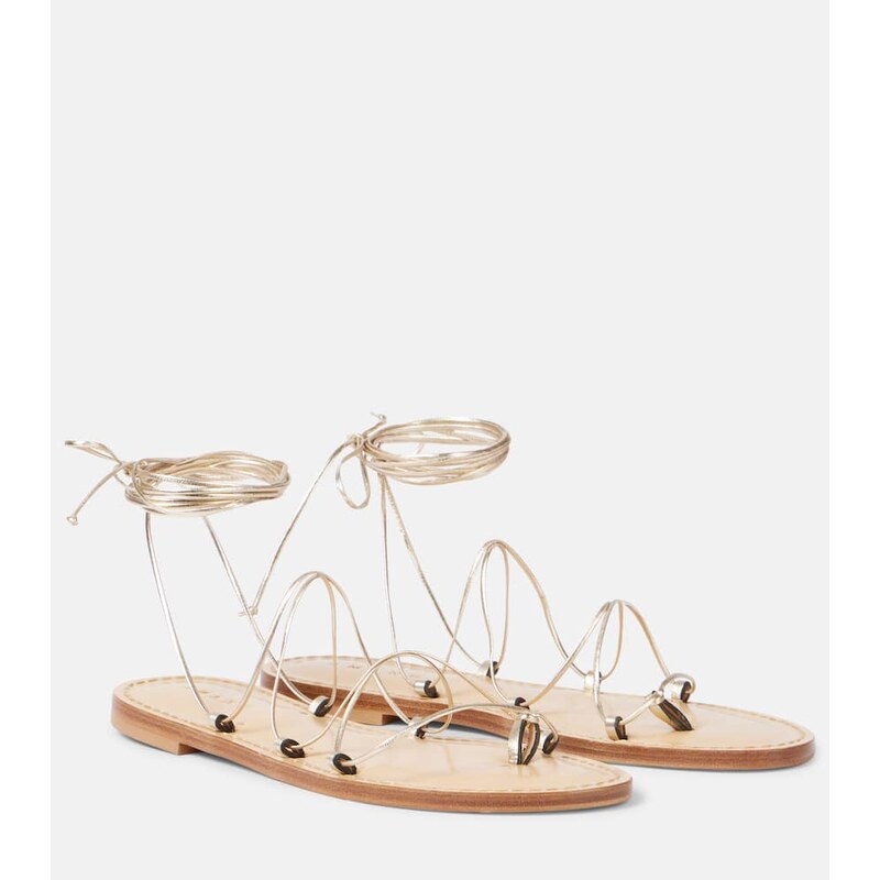 Amanu Serengetti metallic leather sandals