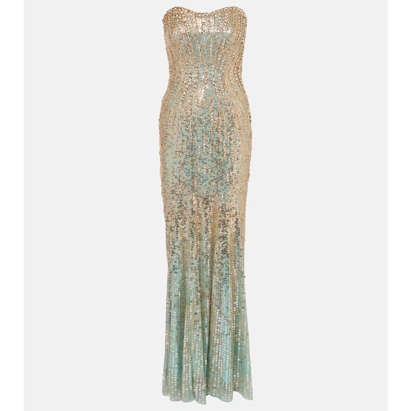 Jenny Packham Sarai sequined strapless gown
