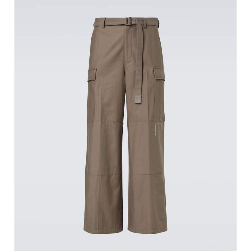 Pánské Sacai Cotton cargo pants v barvě taupe