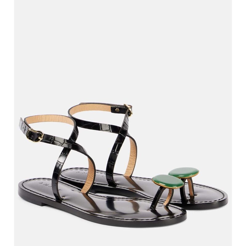 Amanu Kigali embeliished leather sandals