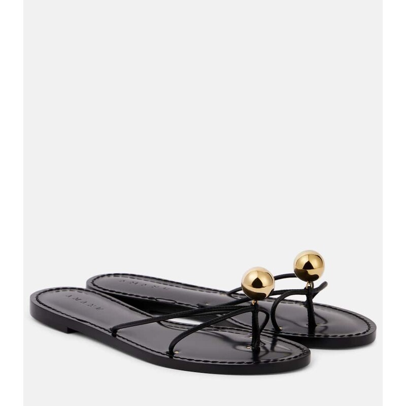 Amanu Malawi embellished leather thong sandals