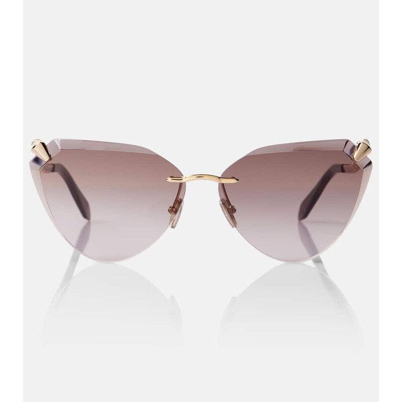 Bvlgari Serpenti Viper rimless cat-eye sunglasses