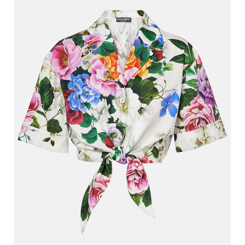 Dolce&Gabbana Cropped floral cotton shirt
