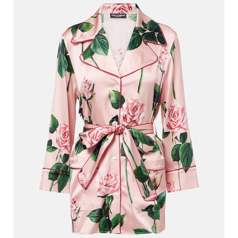 Dolce&Gabbana Floral silk-blend satin blouse