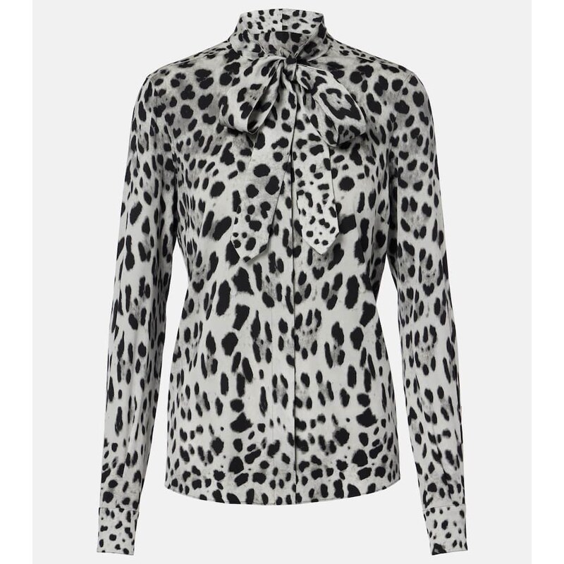 Dolce&Gabbana Leopard-print silk-blend blouse
