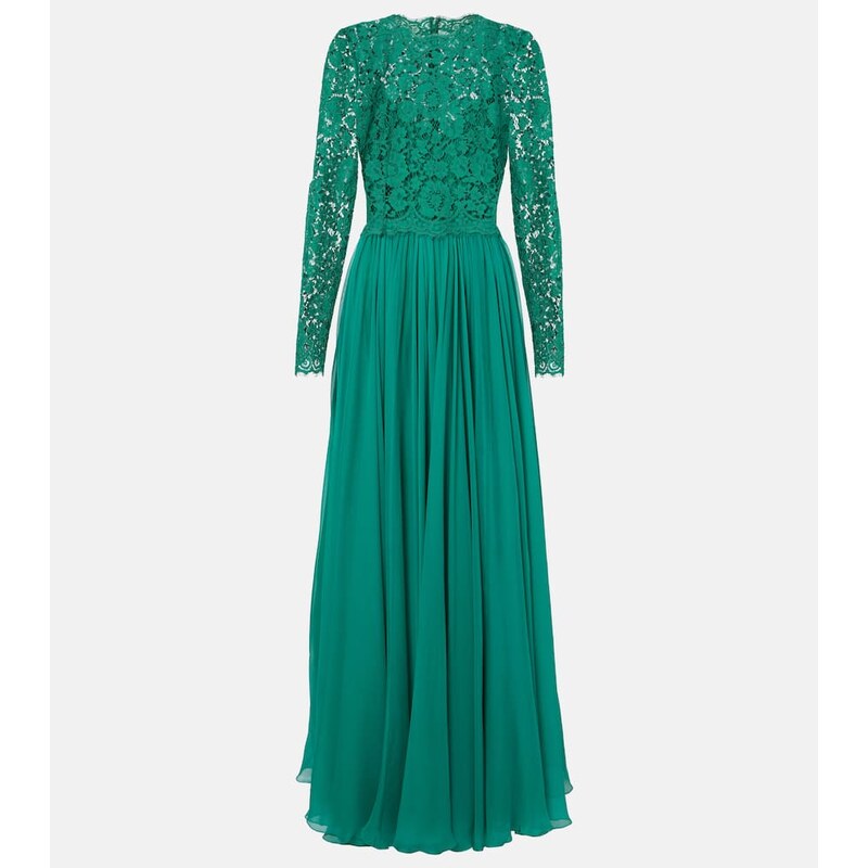 Dolce&Gabbana Lace and silk-blend gown