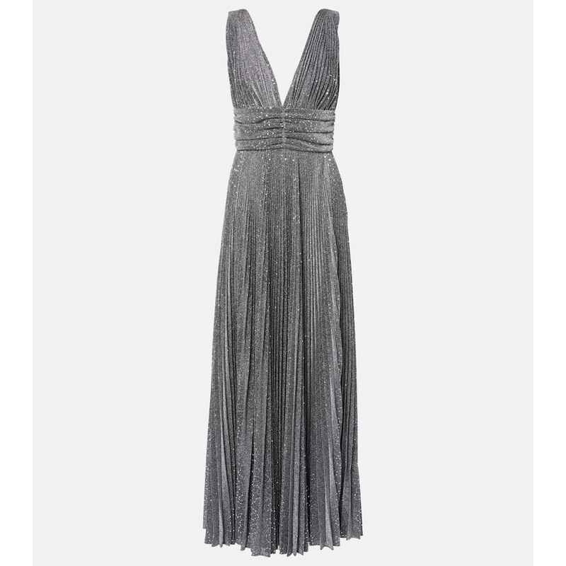 Dolce&Gabbana Metallic plissÃ cocktail dress