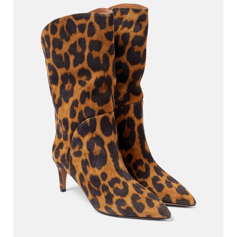 Paris Texas Gaia 60 leopard-print suede boots