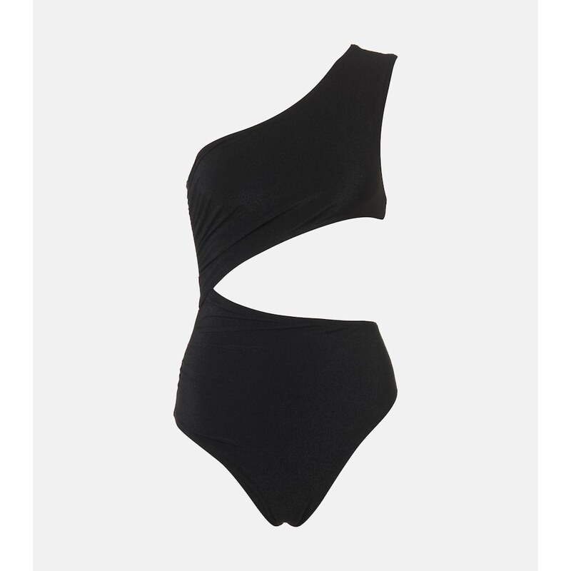 Balmain One-shoulder cutout swimsuit