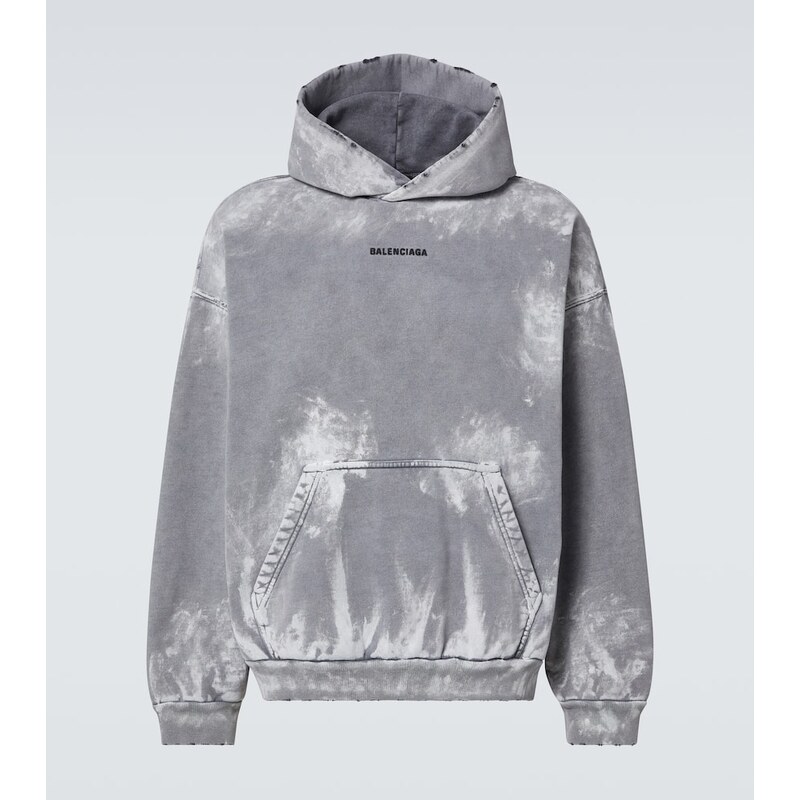 Balenciaga Distressed cotton jersey hoodie
