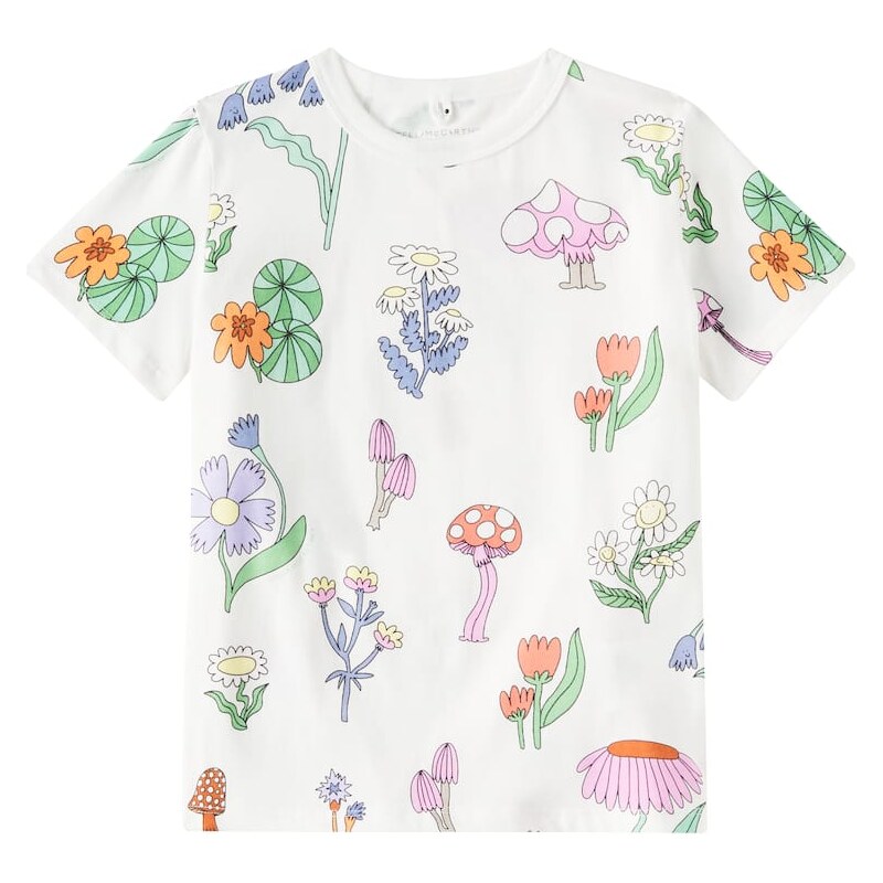 Stella McCartney Kids Floral cotton jersey T-shirt