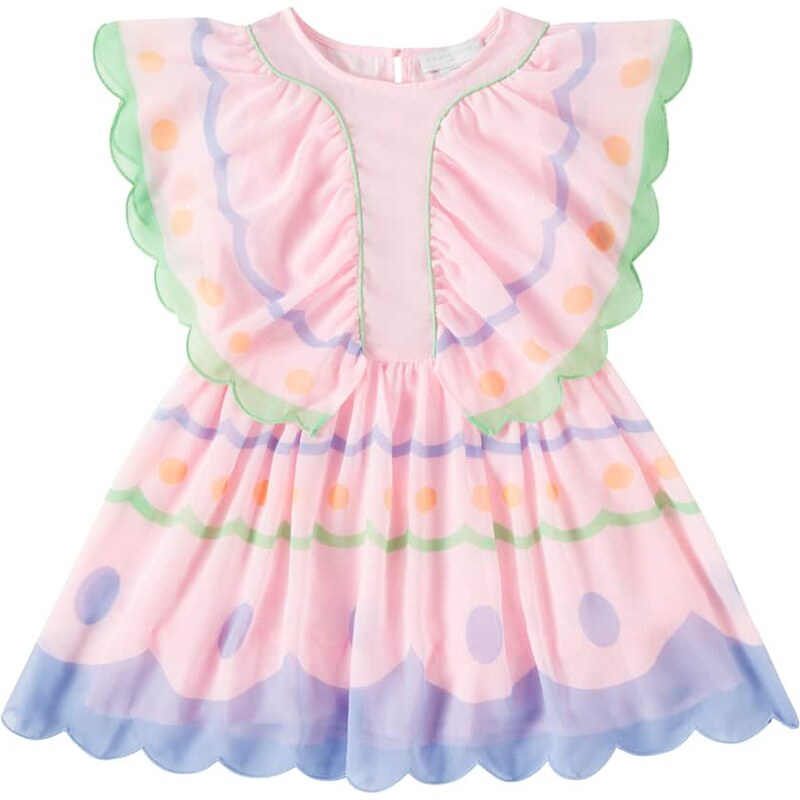 Stella McCartney Kids Ruffled embroidered dress