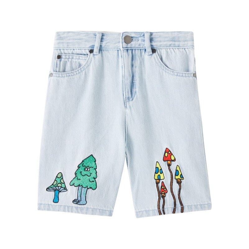Stella McCartney Kids Embroidered denim shorts