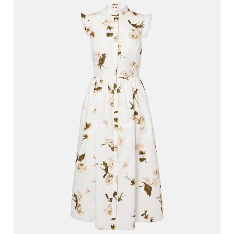 Erdem Floral cotton poplin midi dress
