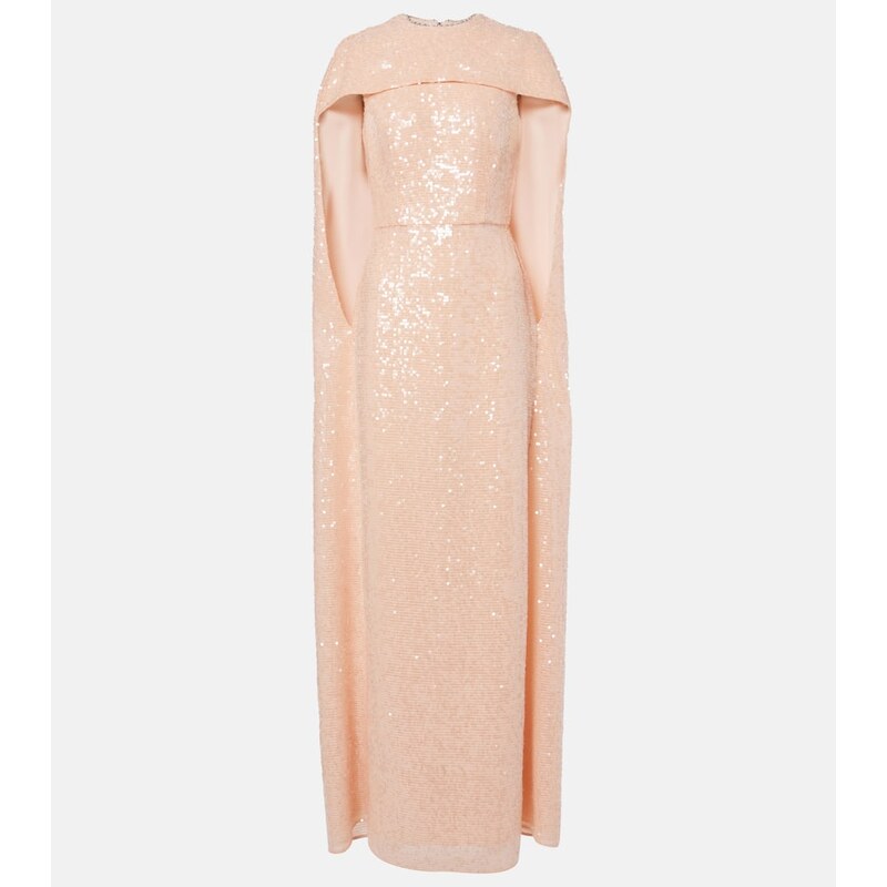 Erdem Sequined Chiffon Šaty v barvě Cloud Pink