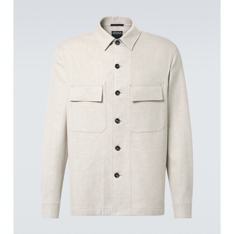 Zegna Linen, wool, and silk-blend overshirt