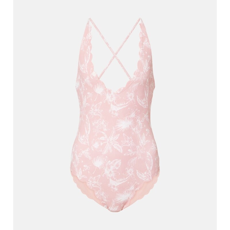 Marysia North Maillot floral scalloped swimsuit