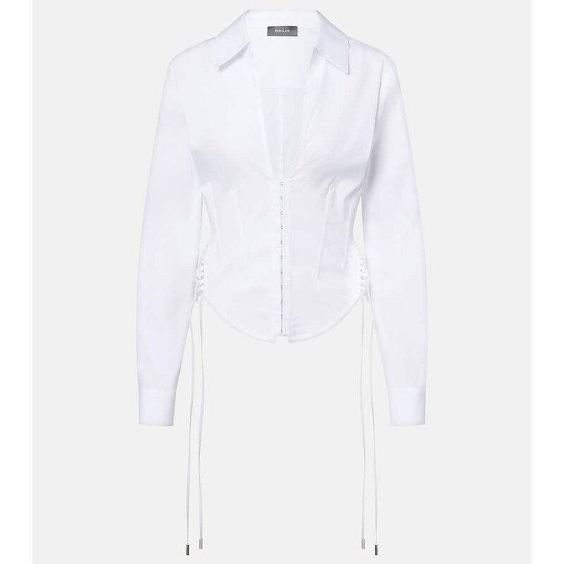 Mugler Cotton-blend bustier top
