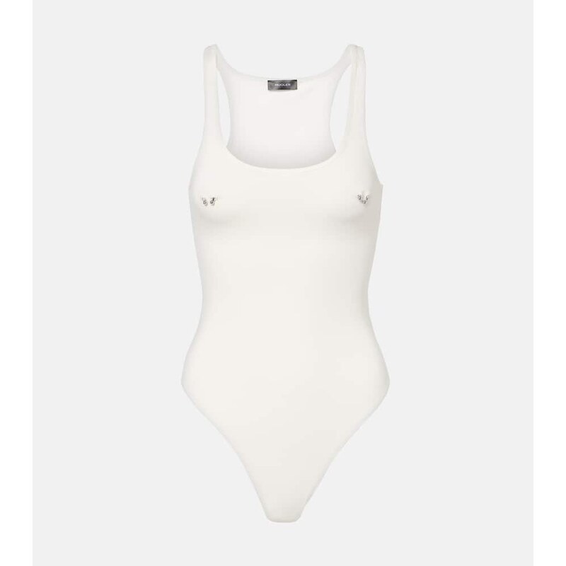 Mugler Embellished cotton bodysuit