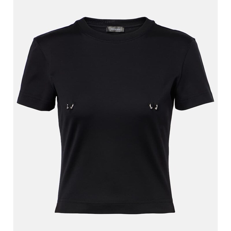 Mugler Ruched cotton top