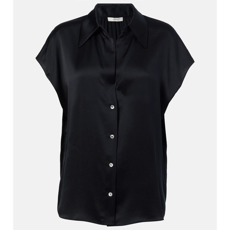 Vince Ruched silk satin top