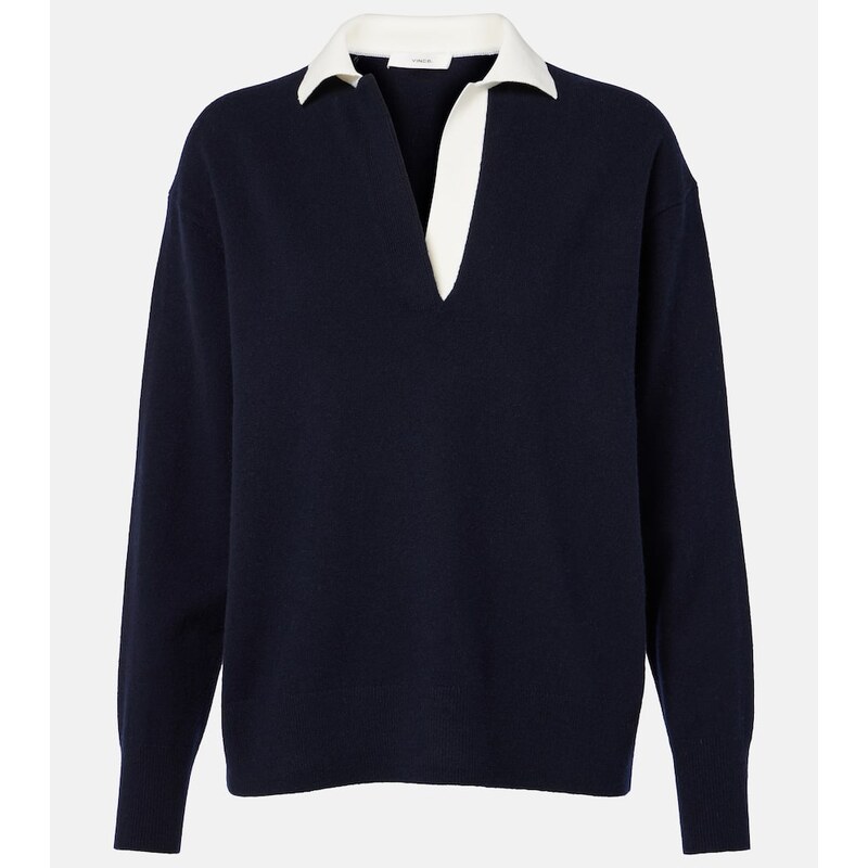 Vince Wool and cashmere-blend polo sweater