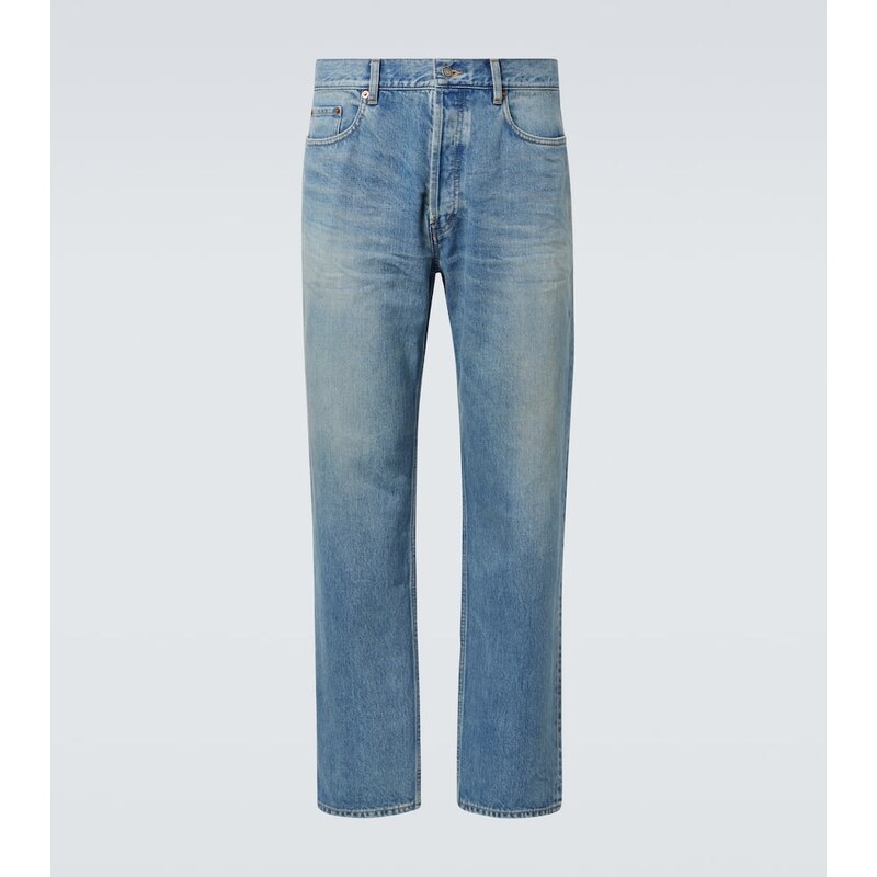 Pánské džíny Saint Laurent Mick straight v modré barvě