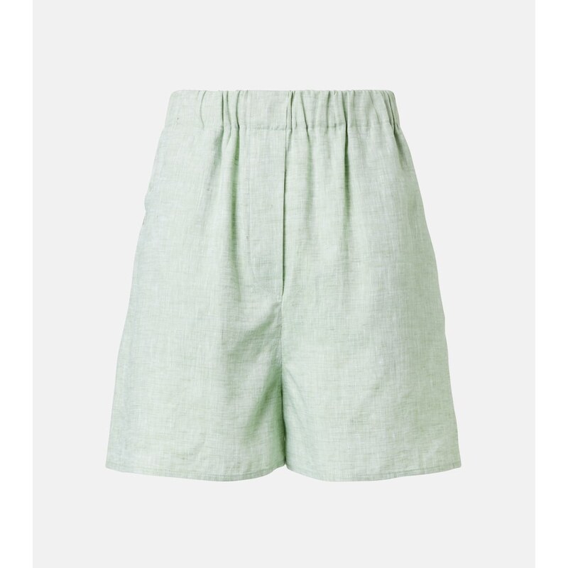 Loro Piana Angelo high-rise linen Bermuda shorts