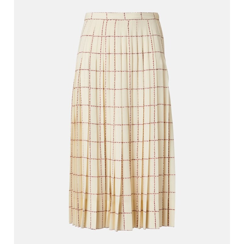 Loro Piana Clea pleated silk sablÃ midi skirt