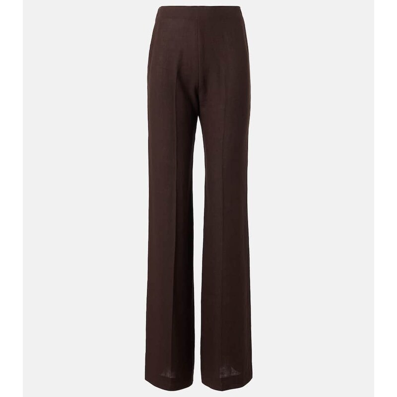 Loro Piana Timi linen crÃªpe flared pants