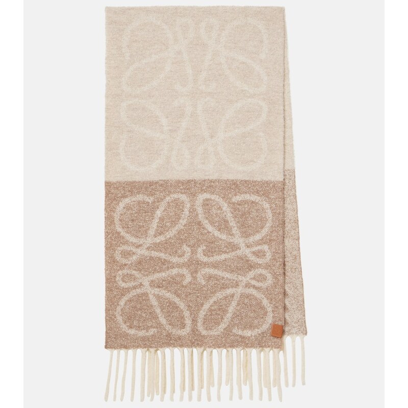 Loewe Anagram alpaca and wool-blend scarf