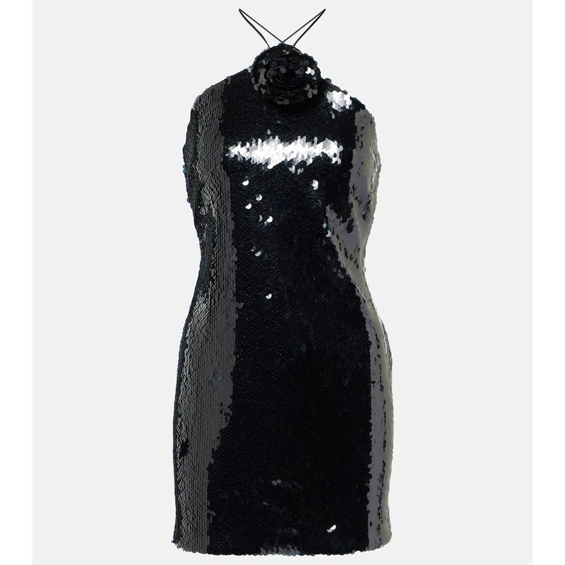 Magda Butrym Floral-appliquÃ sequined minidress