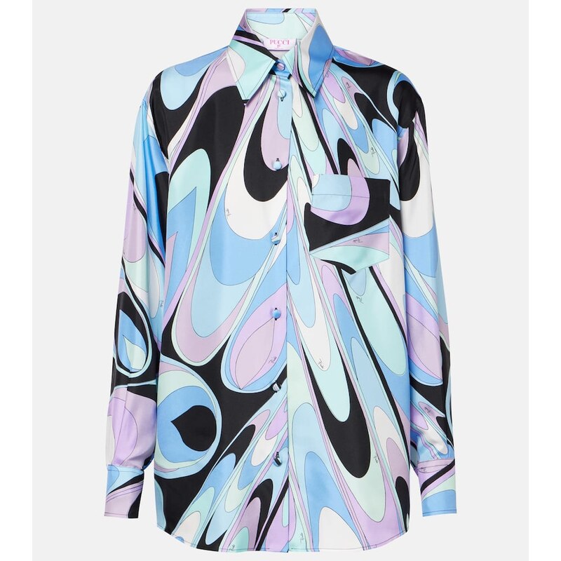 Pucci Printed silk twill pajama shirt