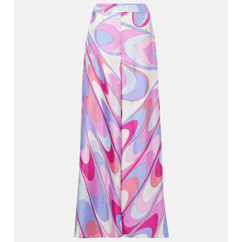 Pucci Iride silk twill wide-leg pants