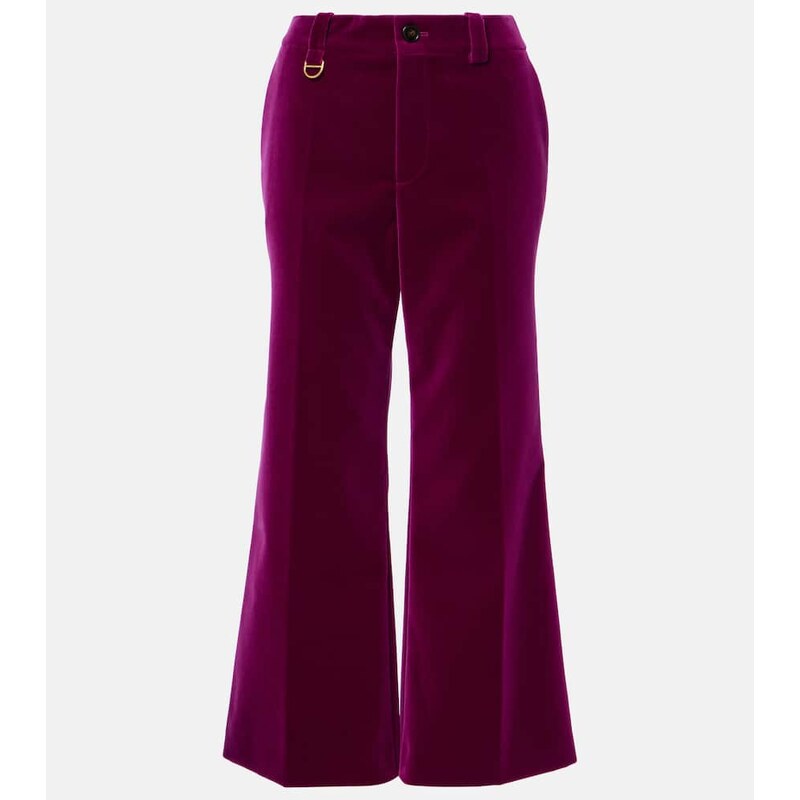 Chloe ChloÃ Cotton velvet cropped bootcut pants