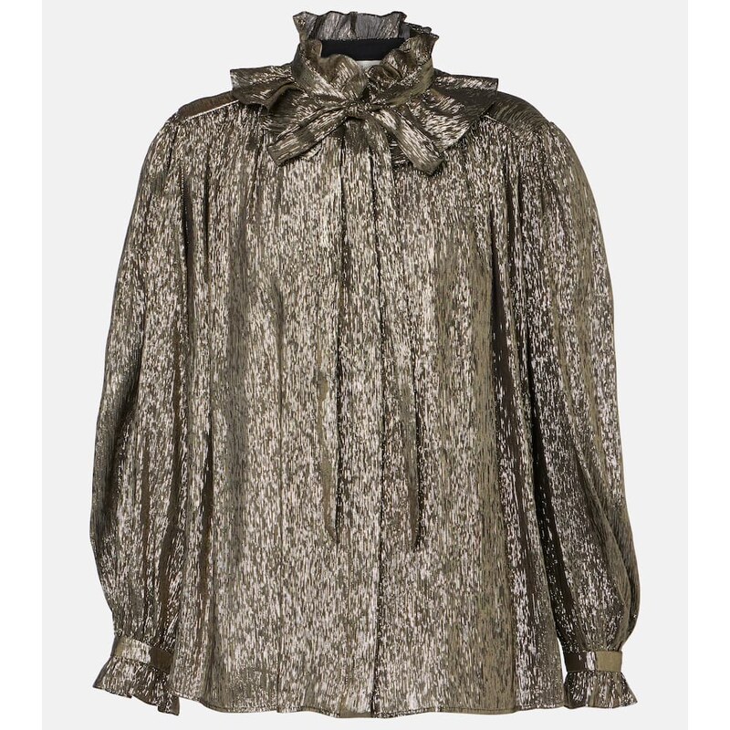 Chloe ChloÃ Ruffled lamÃ silk-blend blouse