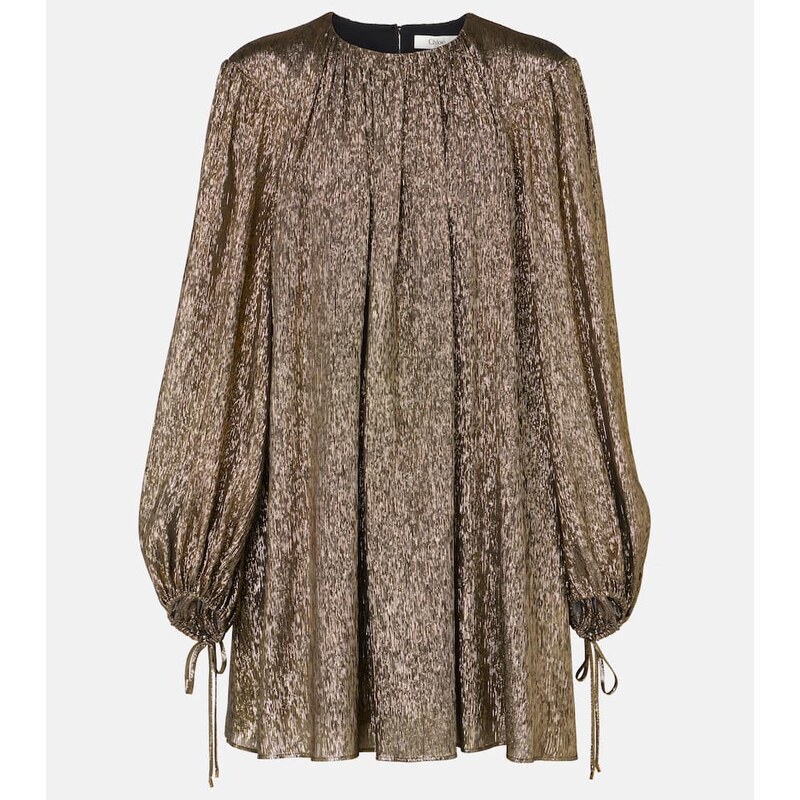 Chloe ChloÃ Balloon-sleeve silk-blend minidress