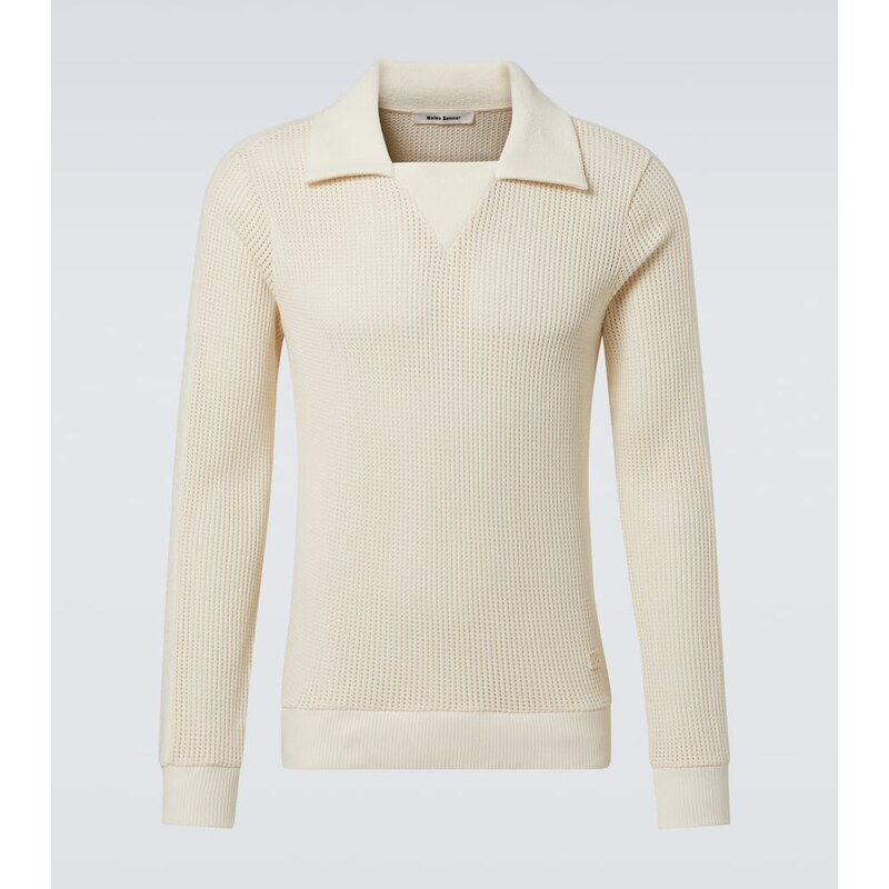 Wales Bonner Song cotton mesh polo shirt